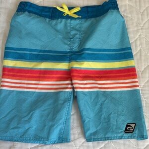 Laguna B Kids Swim Trunks in Teal, Yellow, Red, Orange, White